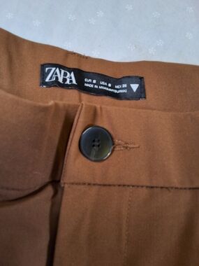 ZARA Brown High-Waist Trousers